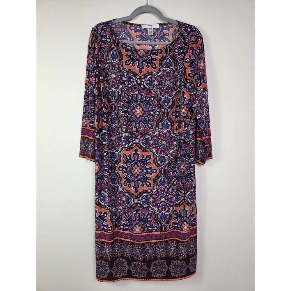 Wisp Women's Midi Dress Boho Mandala Design Size 14W
